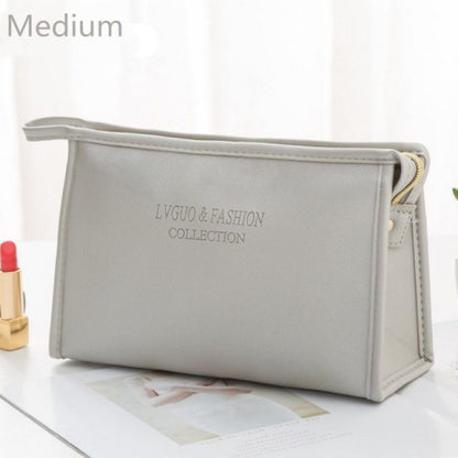 Large Cosmetic Bag Leather Waterproof