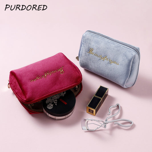 Zipper Velvet Make Up Bag