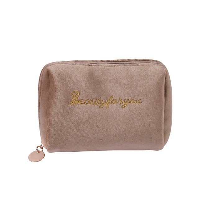 Zipper Velvet Make Up Bag