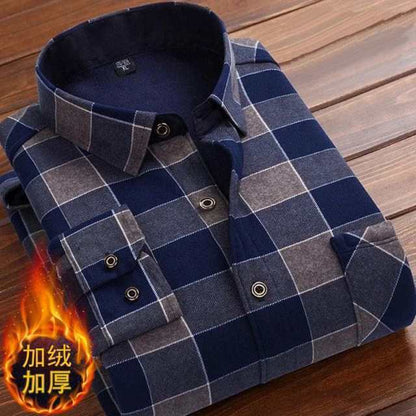 Autumn Winter Thick Velvet Dress Shirt