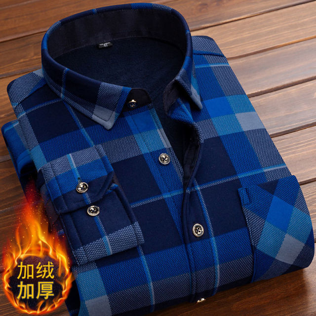 Autumn Winter Thick Velvet Dress Shirt