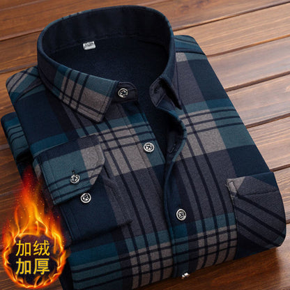 Autumn Winter Thick Velvet Dress Shirt