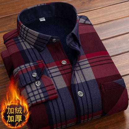 Autumn Winter Thick Velvet Dress Shirt