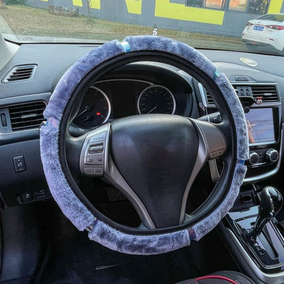 Soft Plush Rhinestone Car Steering Wheel Cover