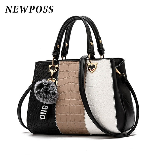 Handbags Leather Stitching Wild Bag