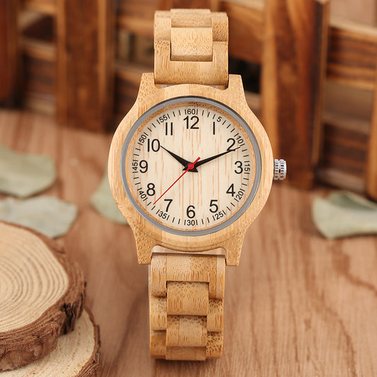 Natural Full Bamboo Wood Clock Watch