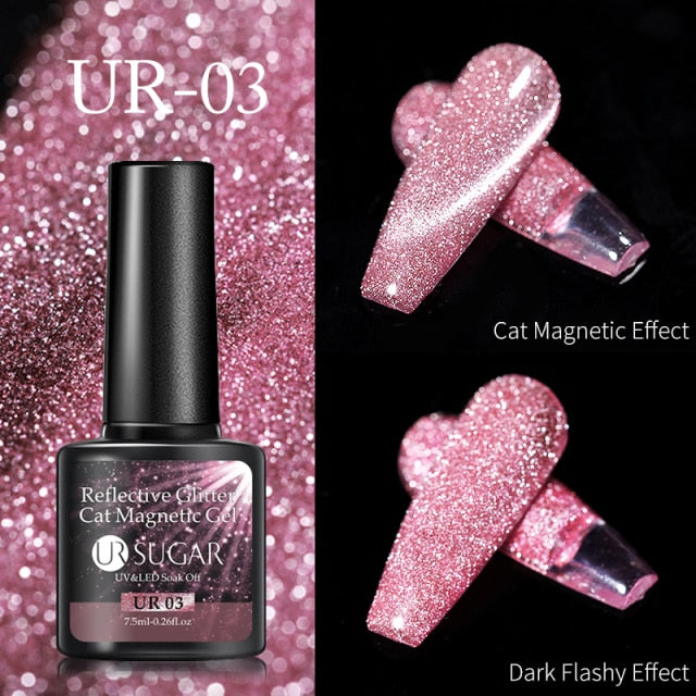 Disco Reflective Cat Magnetic Gel Nail Polish