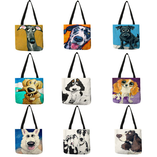 Customize Shopping Tote Greyhound Black Dog