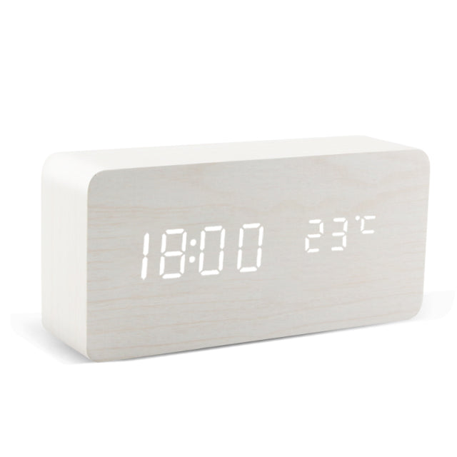 Alarm Clock LED Digital Wooden