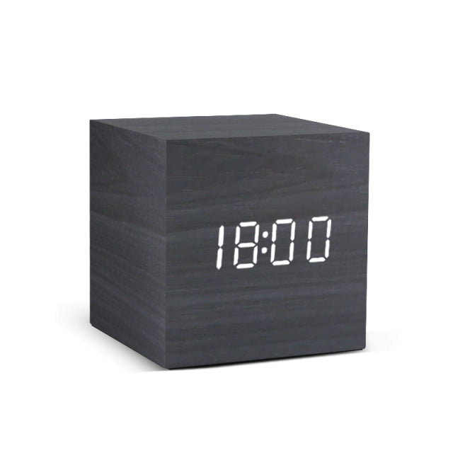 Alarm Clock LED Digital Wooden