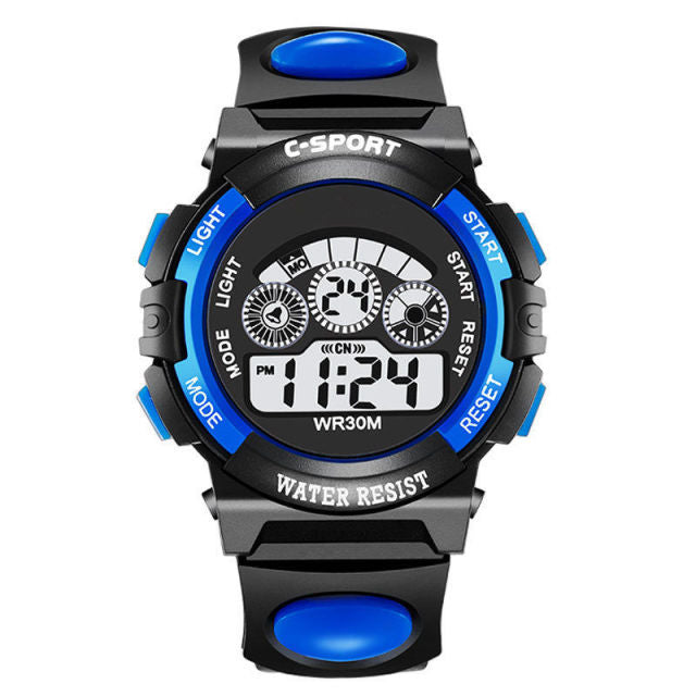 electronic watches color luminous dial life waterproof