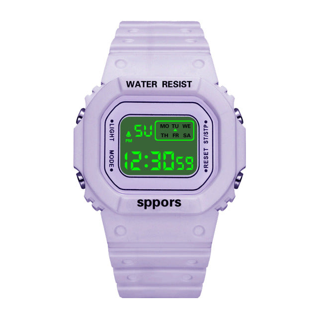 electronic watches color luminous dial life waterproof