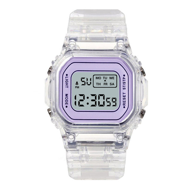 electronic watches color luminous dial life waterproof