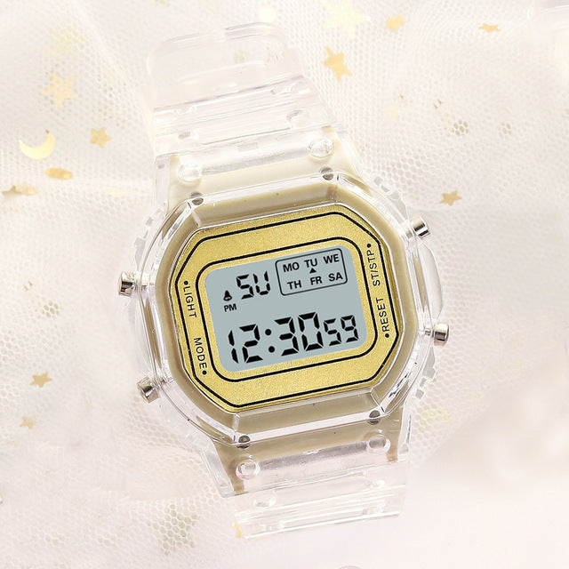 electronic watches color luminous dial life waterproof