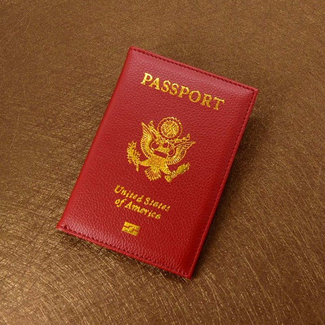 leather USA Passport Cover