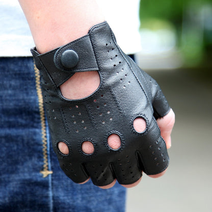 The Latest High-Quality Semi-Finger Genuine Leather Gloves