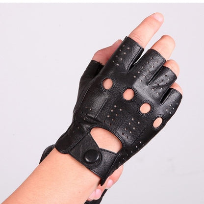 The Latest High-Quality Semi-Finger Genuine Leather Gloves