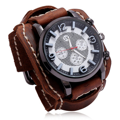 Retro Watches Leather Chronograph Sport Fashion