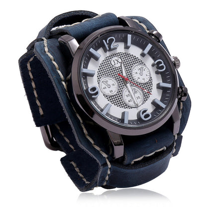 Retro Watches Leather Chronograph Sport Fashion