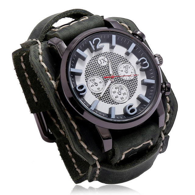 Retro Watches Leather Chronograph Sport Fashion