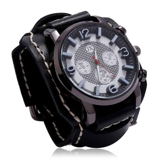 Retro Watches Leather Chronograph Sport Fashion