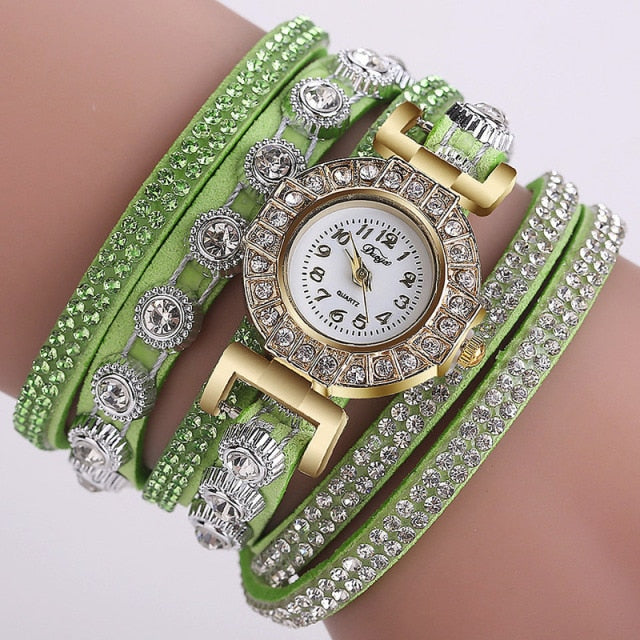 Alloy Diamond Ring Bracelet Watch