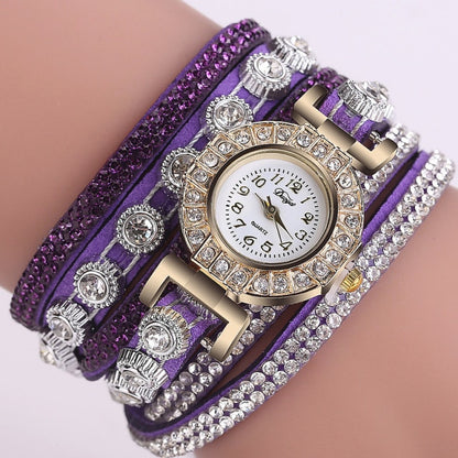 Alloy Diamond Ring Bracelet Watch