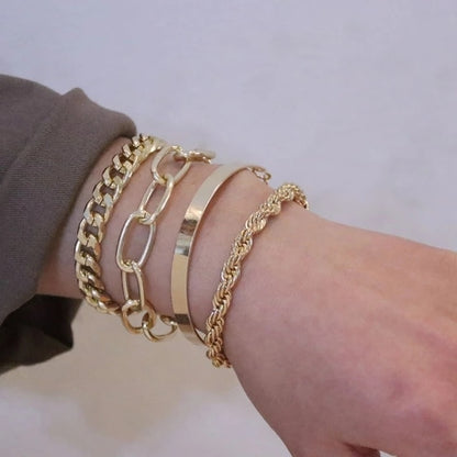 Fashion Punk Curb Cuban Chain Bracelets