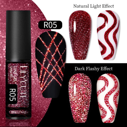 Reflective Glitter Line Gel Nail Polish