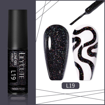 Reflective Glitter Line Gel Nail Polish