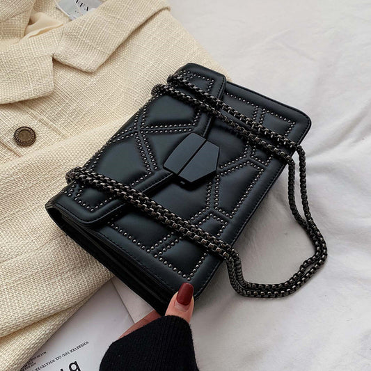 Sale Rivet Chain Brand Designer  Leather Cross body Bag