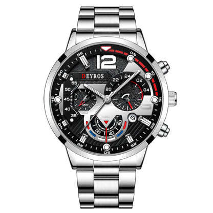 s Luxury Stainless Steel Quartz Wristwatch