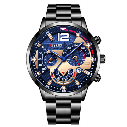 s Luxury Stainless Steel Quartz Wristwatch