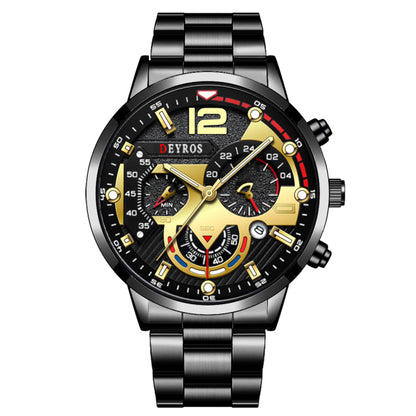 s Luxury Stainless Steel Quartz Wristwatch