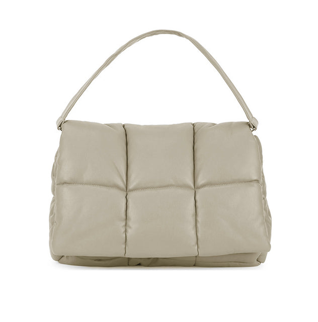 Simple Design Quilted Leather Sling Shoulder Bag