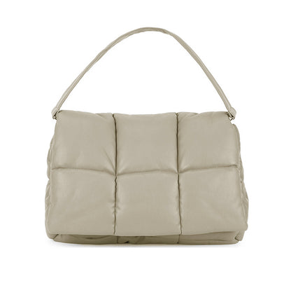 Simple Design Quilted Leather Sling Shoulder Bag