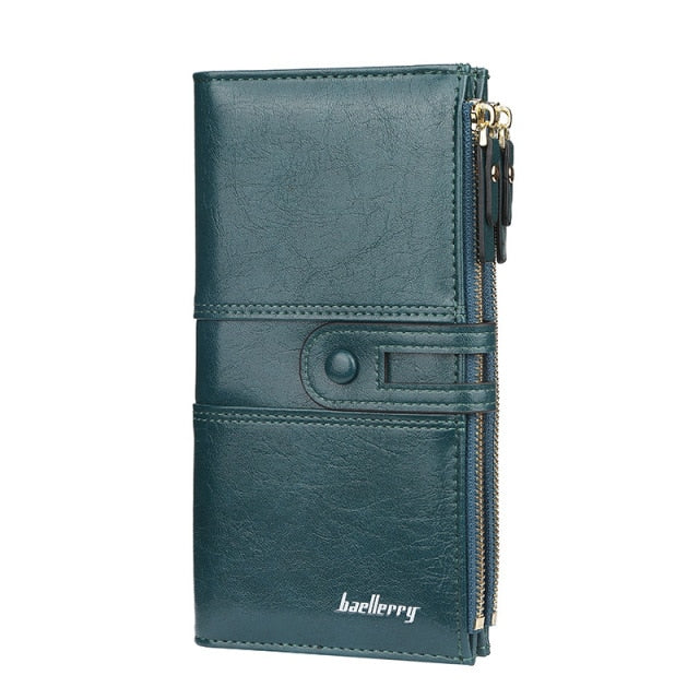 Engrave Wallets Fashion Long Leather