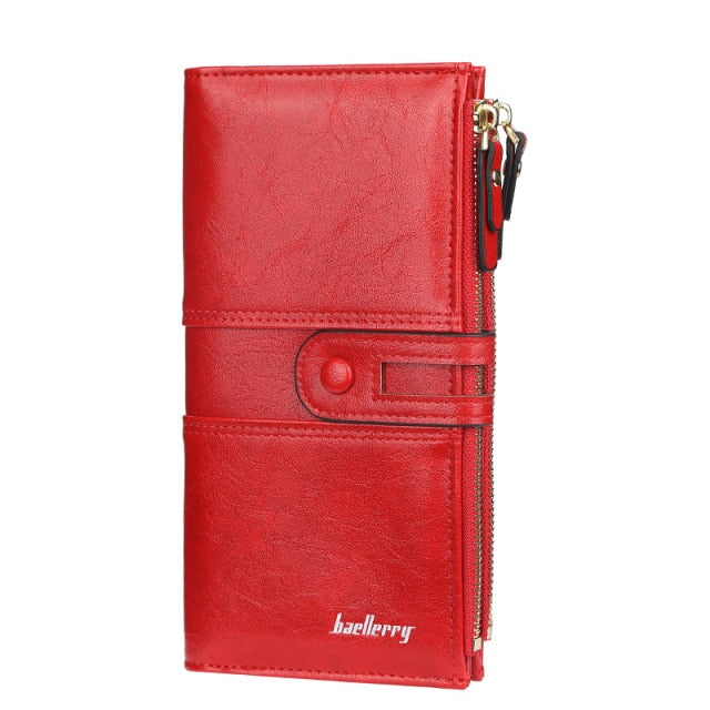 Engrave Wallets Fashion Long Leather