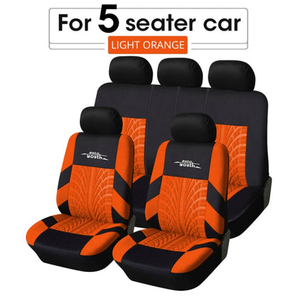 Track Detail Style Car Seat Covers Set Polyester