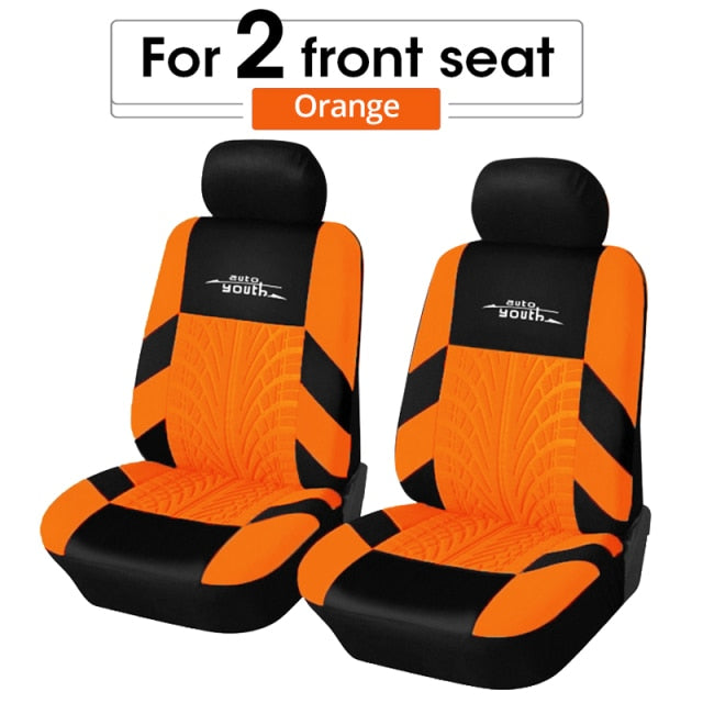 Track Detail Style Car Seat Covers Set Polyester