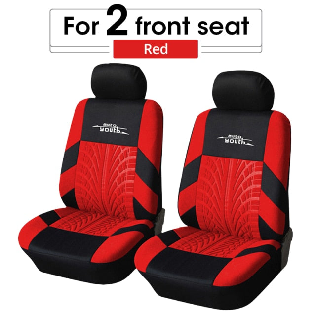 Track Detail Style Car Seat Covers Set Polyester