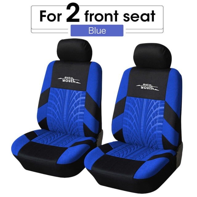 Track Detail Style Car Seat Covers Set Polyester