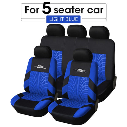 Track Detail Style Car Seat Covers Set Polyester