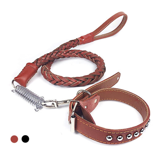 Pet Dog Harness And Leash Set Leather