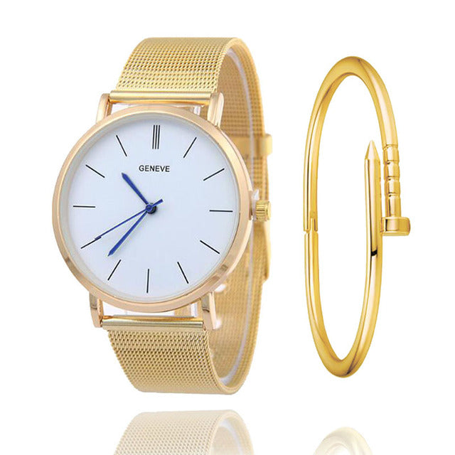 Fashion Alloy Belt Mesh Watch