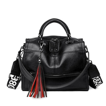 Fashion Tassel Handbag Leather