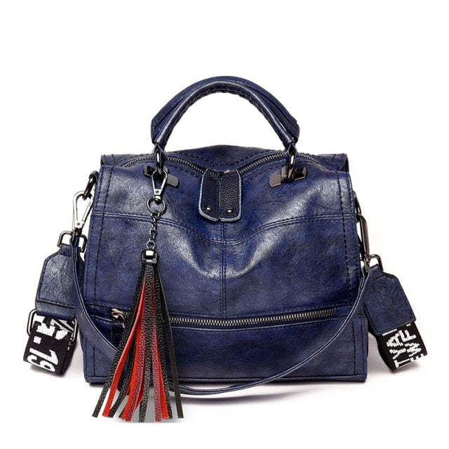 Fashion Tassel Handbag Leather