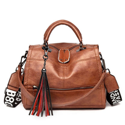 Fashion Tassel Handbag Leather