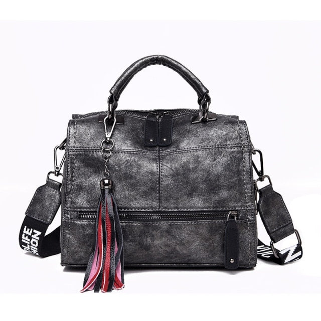 Fashion Tassel Handbag Leather