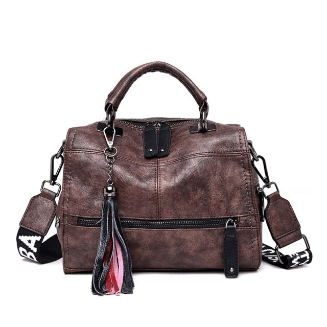 Fashion Tassel Handbag Leather